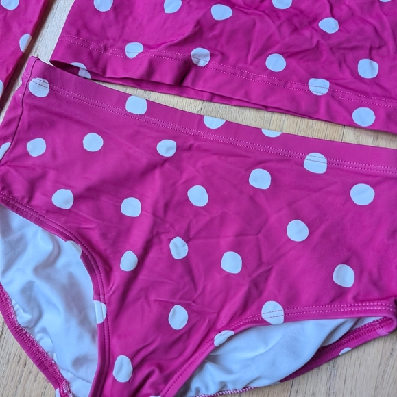 Hanna Andersson girl's polka dot long sleeved rash guard two piece size 150/12 - Picture 2 of 5